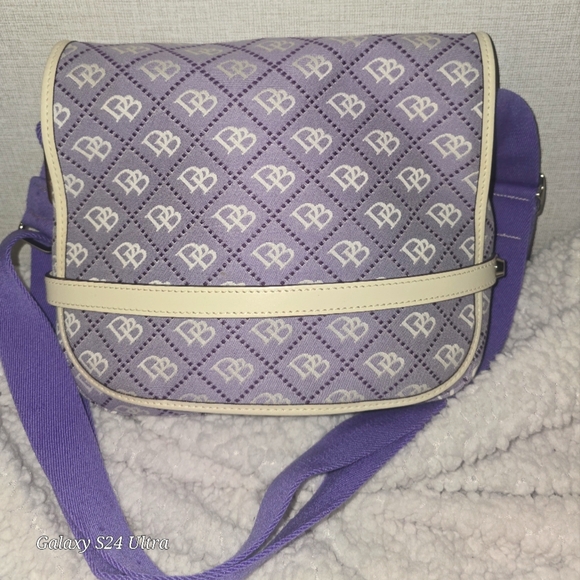 Dooney & Bourke Purple and Cream Crossbody Bag - Picture 1 of 6
